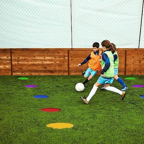 Vista 7 de Marcadores de agilidad de goma antideslizante de 9 pulgadas, conos de campo plano para fútbol, baloncesto, deportes, entrenamiento de agilidad