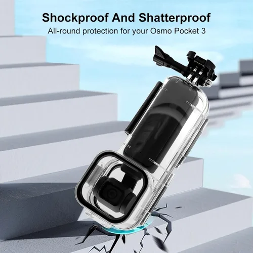 Vista 7 de PULUZ Funda de buceo para DJI Osmo Pocket 3 Funda impermeable PC carcasa protectora 147.6 ft/147 pies cubierta de buceo submarino con accesorios