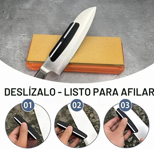Vista 6 de Shapton, hoja K0702 para afilar cuchillos naranja y guía angular, grano 1000, #1000, mediano