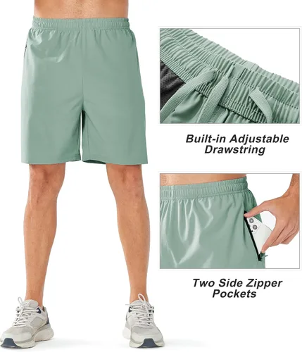 Vista 4 de NORTHYARD Pantalones cortos deportivos ligeros de secado rápido y de 7pulgadas para hombre, para senderismo, deportes, gimnasio, correr