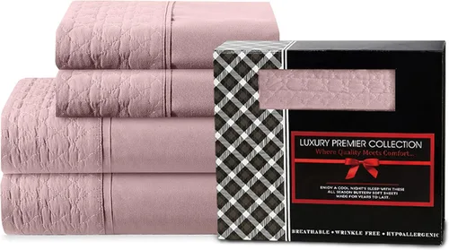 Vista 13 de Elegant Comfort Lujoso juego de sábanas acolchadas de 4 piezas, caja de regalo, calidad egipcia de 1500 hilos, suave, resistente a las arrugas
