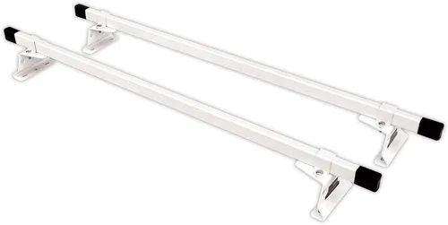 Vista 3 de Vantech Universal M1000 de acero para techo de escalera de furgoneta con barras de 50" Blancas
