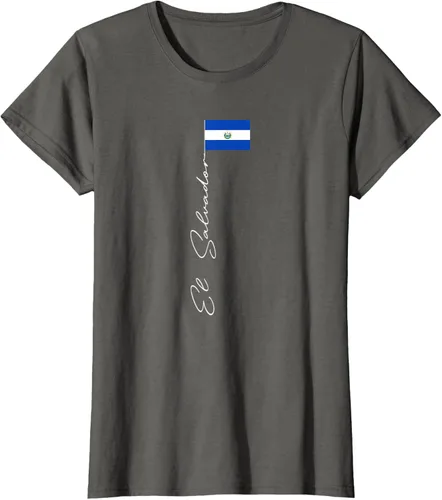 Vista 8 de Camiseta patriótica con bandera de El Salvador, Negro