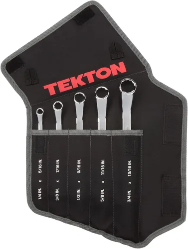 Vista 15 de TEKTON Juego de 5 llaves de caja con desvío de 45 grados con organizadores modulares (1/4-13/16 pulgadas) WBE95101