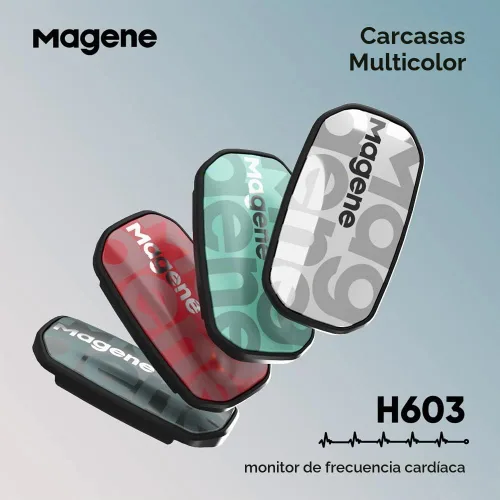 Vista 5 de Magene H603 - Monitor de frecuencia cardíaca con correa de pecho, compatible con ANT+ y Bluetooth con correa totalmente ajustable, compatible