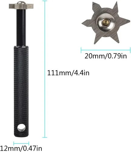 Vista 3 de HIFROM Afilador de ranuras con 6 cabezales – Afilador de ranuras para palos de golf, herramienta de reranurado y limpiador para todos los hierros