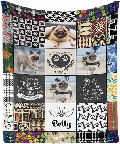 Vista 14 de in Loving Memory of Dog - Manta de memoria personalizada de collage de fotos de mascotas, manta suave y manta de 30 x 40 pulgadas, regalo