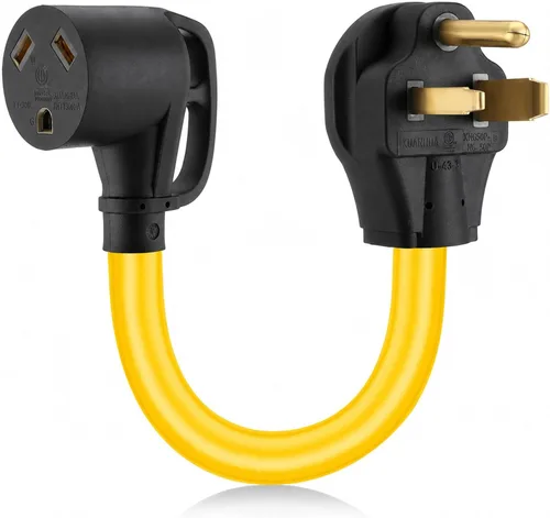 Vista 8 de Kanayu Cable adaptador de corriente NEMA 14-30P a TT-30R RV de 30 amperios Negro