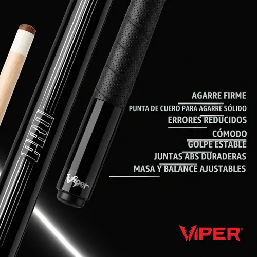 Vista 4 de Viper by GLD Products Revolution Sure Grip Pro 58" Pool Cue Stick, 18-21 Oz Negro
