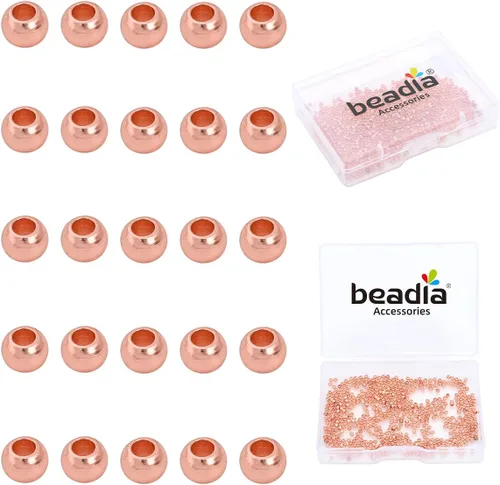 Vista 20 de BEADIA - Cuentas espaciadoras redondas bañadas en oro de 14 quilates, 2 mm, 600 piezas para hacer joyas sin decoloración