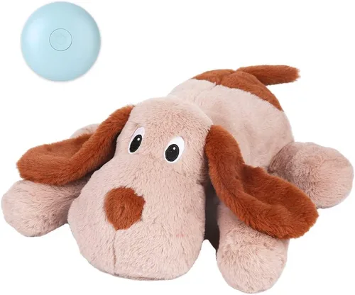 Vista 21 de WEOK Juguete de Latidos del Corazón para Cachorros para Alivio de Ansiedad por Separación, Animal de Peluche con Latidos Ayuda Conductual Calmante