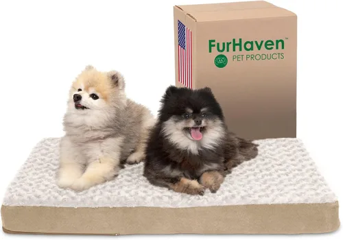 Vista 8 de Furhaven Cama de gel refrescante para perros medianos/grandes de hasta 55 libras con funda extraíble y lavable, colchón de gamuza y piel sintética