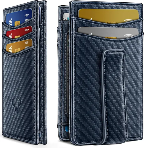 Vista 13 de BULLIANT Billetera Airtag para hombre, delgada con clip para dinero, cierre magnético, 12 tarjetas en el bolsillo frontal, bloqueo RFID