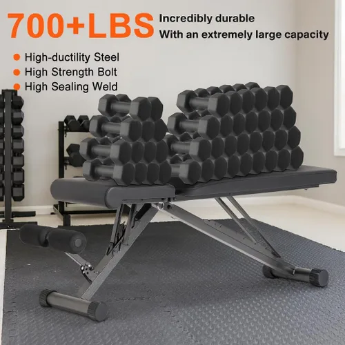 Vista 2 de BARWING Adjustable Foldable Portable Weight Bench for Home Gym,700-800LBS Flat Incline Decline Workout Bench for Full Body Workout Easy Assembly for