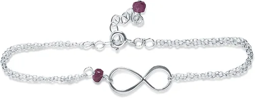 Vista 89 de Pulsera con dije de infinito con piedra natal, joyería hecha a mano, regalo para ella