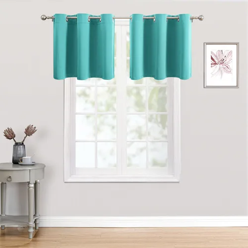 Vista 58 de ChrisDowa - Cortinas cortas para ventana de 40 pulgadas para dormitorio - Cortinas cortas con ojales y aislamiento térmico para oscurecer