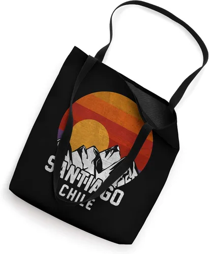 Vista 2 de Santiago Chile Retro Mountain Sunset - Bolsa de mano con diseño de montaña