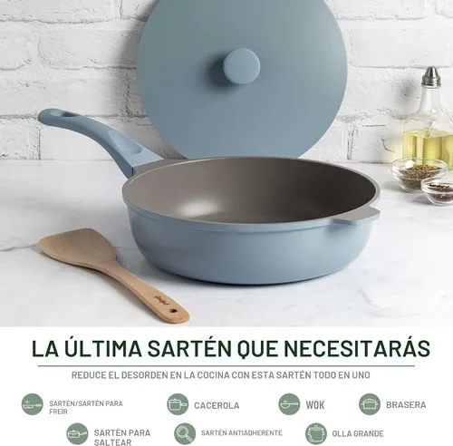 Vista 2 de Goodful Sartén Todo en Uno, Antiadherente Multicapa, Construcción de Fundición de Alto Rendimiento, Diseño Multiusos Reemplaza Múltiples Ollas