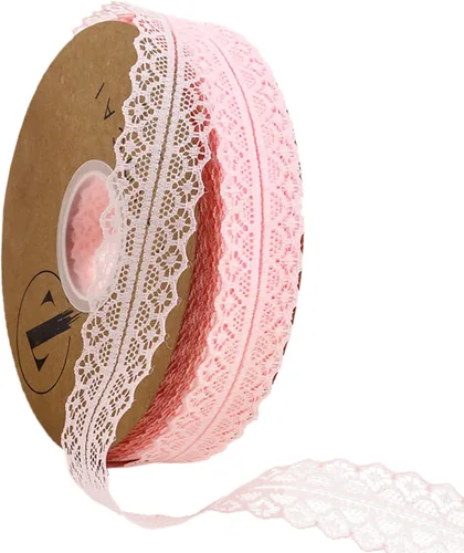 Vista 10 de Cinta de encaje con ribete, tela de encaje con patrón vintage en rollo - Perfecta para envolver regalos, manualidades, diseño de flores, costura