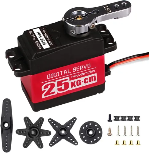 Vista 10 de Hiwonder - Servomotor servo de 55.1 lbs, resistente al agua, servo de alto par, motor sin núcleo de alta velocidad, servo de dirección de engranajes