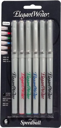 Vista 10 de Set de 6 marcadores de punta mediana para caligrafía Speedball Elegant Writer