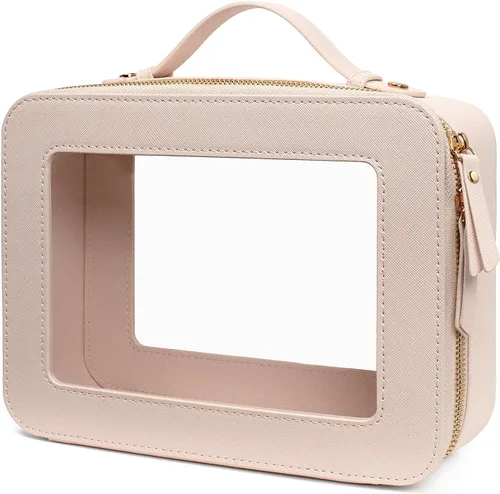 Vista 10 de LETGO Bolsas de Maquillaje Transparentes, Bolsa de Aseo Aprobada por la TSA con Cierre, Organizador de Maquillaje Transparente de Gran Capacidad