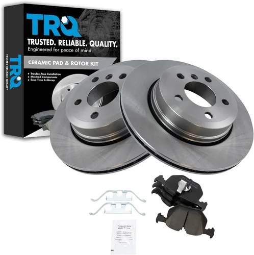 Vista 24 de TRQ Juego de pastillas de freno y rotor de cerámica trasera compatible con Honda Accord V6 1998-02 3.0L con frenos de disco traseros 02-06 Acura RSX