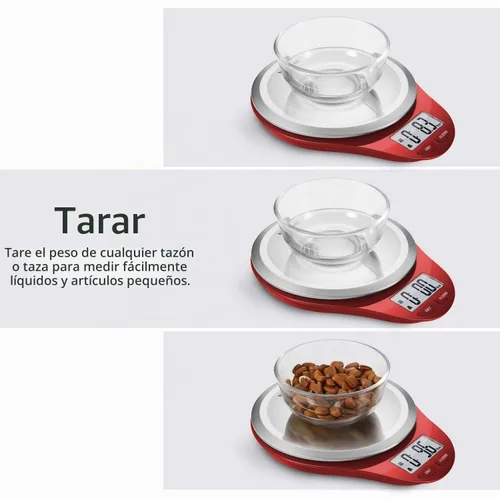 Vista 4 de NUTRI FIT Báscula de cocina digital para alimentos, peso gramos y onzas