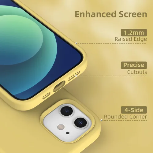 Vista 156 de Funda de silicona líquida compatible con iPhone 12 Pro Max 6.7 pulgadas, funda de gel de protección completa con forro de microfibra, funda
