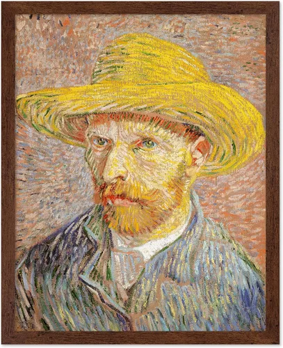 Vista 14 de Poster Master Póster clásico de Van Gogh, impresión impresionista vintage, regalo para artista, pintor, autorretrato, sombrero de paja, dibujo