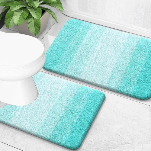 Vista 22 de OLANLY - Juego de tapetes para baño de 2 piezas, de microfibra, suaves y absorbentes, antideslizantes, lavables a máquina y para secadora, felpudos