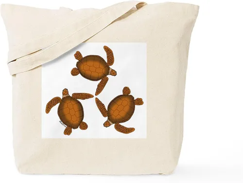 Vista 14 de CafePress Bolso de mano de tortuga para bebé, bolsa de lona natural, bolsa de compras reutilizable