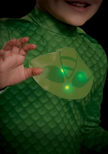 Vista 3 de Disfraz Deluxe con Luz de Gekko para Niños de PJ Masks Multicolor