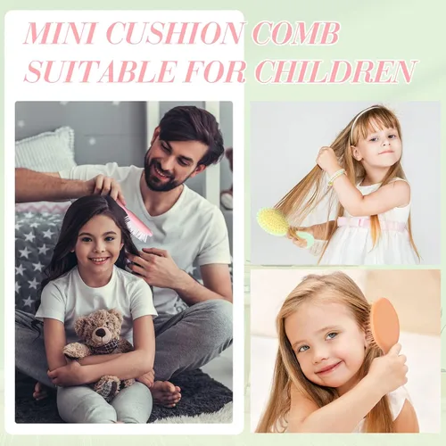 Vista 3 de Epakh Paquete de 6 mini cepillos desenredantes para niños, niños pequeños y mujeres, cepillos de cerdas suaves para cabello húmedo o seco y rizado