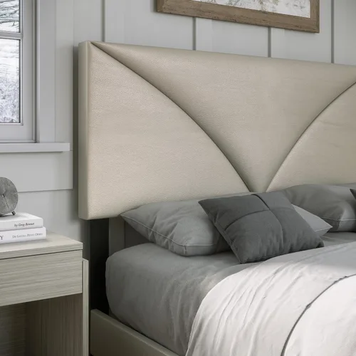 Vista 3 de Boyd Sleep Cornerstone - Base de cama de plataforma plateada con cabecera tapizada de tela, tamaño individual, requiere somier calificado o base