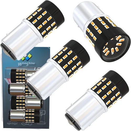 Vista 11 de BAU15S PY21W 1156PY 7507 7510 9507 Bombillas LED súper brillantes color amarillo ámbar de 54 SMD 3014 12V-24V para indicadores de posición, luz