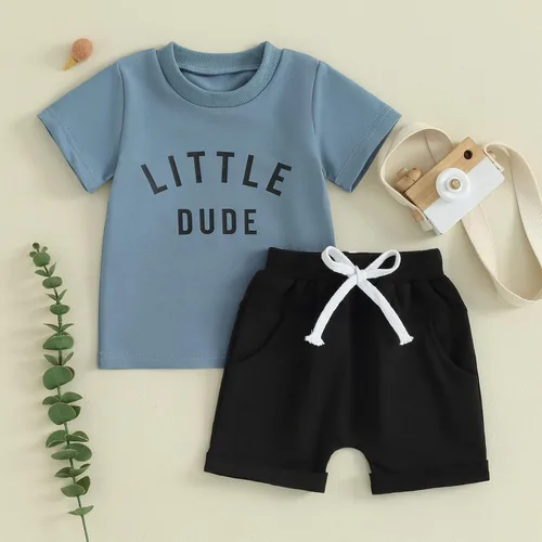 Vista 23 de Conjunto de camiseta de manga corta para bebé niño y niña, camiseta de manga corta, pantalones cortos casuales, ropa para recién nacidos, 6, 12, 18
