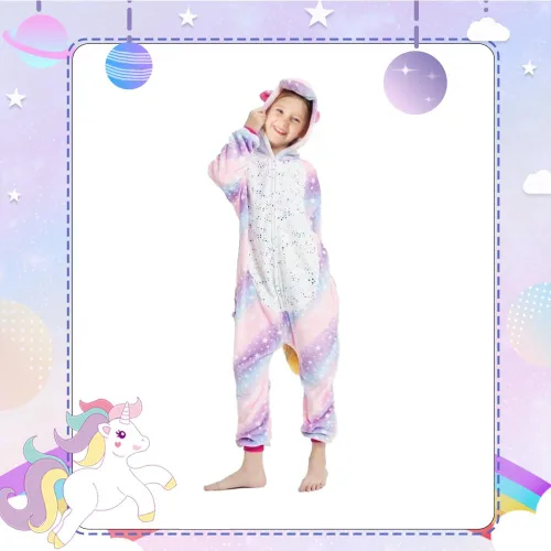 Vista 5 de UVIPC Pijama de unicornio de Navidad para adultos, para mujer, unicornio, fiesta de Navidad, cosplay, cremallera