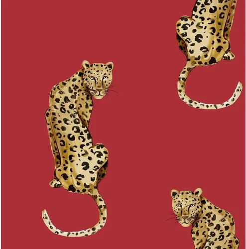 Vista 4 de NextWall Daisy Bennett Designs Leopard King - Papel tapiz autoadhesivo (verde)