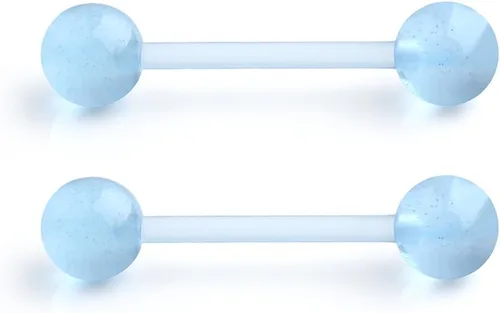 Vista 9 de Ruifan - Piercing para el pezón o la lengua de acrílico flexible que brilla en la oscuridad, de 0.49 oz y 0.630 pulgadas