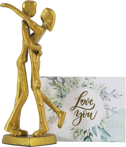 Vista 11 de Regalo de escultura de hierro para 6º aniversario, estatua romántica de pareja para ella, decoración de metal negro hecha a mano, boda, San