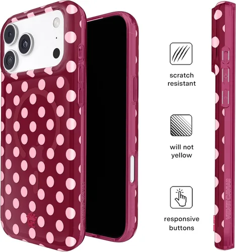 Vista 621 de VELVET CAVIAR Funda para iPhone 15, compatible con MagSafe, probada contra caídas de 10 pies, fundas protectoras de diseño, leopardo color rosa