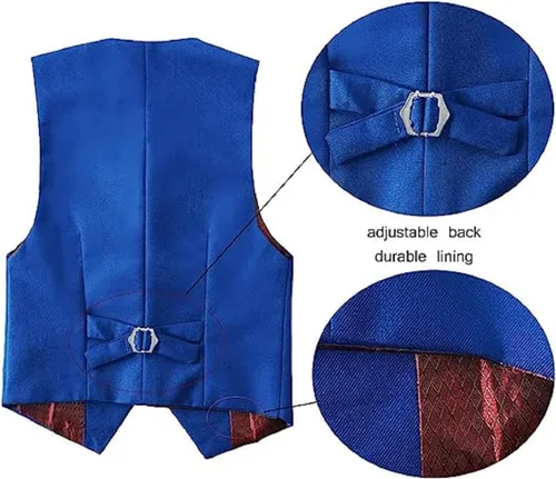 Vista 3 de SaiLiiny Conjunto formal de 5 piezas para niños, chaleco y pantalones
