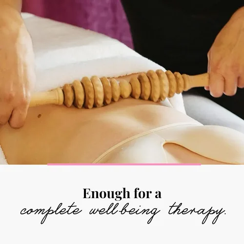 Vista 6 de Tuuli Accesorios - Rodillo de masaje ovalado de madera, rodillo corporal multifuncional para celulitis, tensión muscular y apoyo a la salud