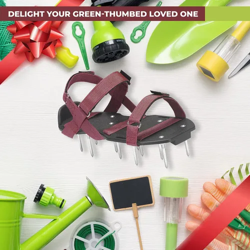 Vista 8 de Zapatos Aireadores de Césped con Correas de Velcro, Pre-ensamblados, Totalmente Ajustables, Talla Única – Herramienta de Césped y Jardín que Reduce