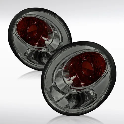 Vista 6 de Autozensation Compatible con VW Beetle 1998-2005, conjunto de par izquierdo y derecho, carcasa cromada europea, luces traseras de lente transparente