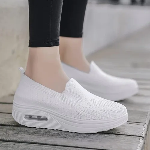 Vista 6 de MIXAROLA Tenis ortopédicos para mujer, con plataforma, elásticos, cómodos, informales, a la moda, para caminar