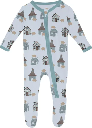 Vista 127 de KicKee Baby & Toddler - Pijama de viscosa ultrasuave de bambú con patas abatibles y puños