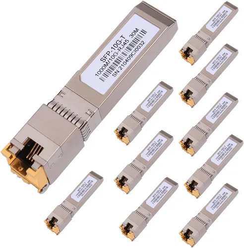 Vista 14 de 10 unidades 1000BASE-T Gigabit SFP a RJ45 transceptor modular de cobre Ethernet para Cisco, Meraki, Ubiquiti, D/TP Link, Supermicro, Netgear