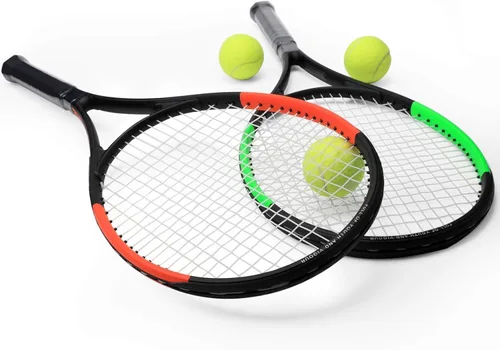 Vista 8 de KEVENZ Raqueta de tenis para adultos, raqueta de tenis de fibra de carbono con bolsa de transporte, peso ligero y resistente a los golpes Negro